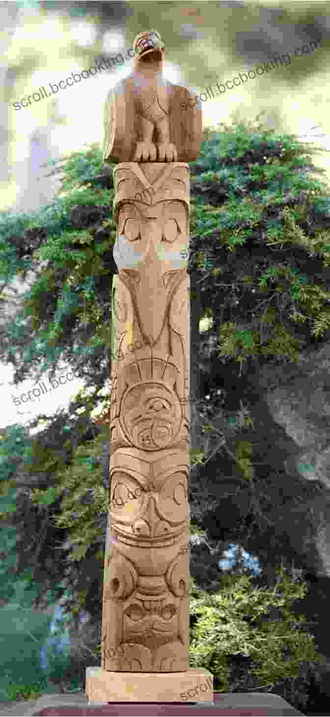 A Beautiful Carved Wooden Totem Pole, Showcasing The Intricate Craftsmanship Of Native American Woodworkers. Woodcraft And Indian Lore: A Classic Guide From A Founding Father Of The Boy Scouts Of America