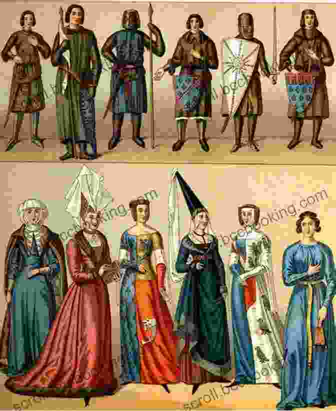 A Group Of Medieval People Dressed In Clothing Appropriate To Their Social Status Fashion In The Middle Ages