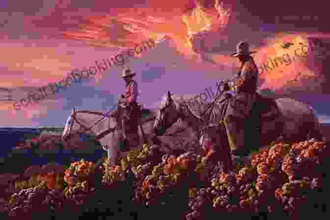 A Weathered Cowboy Riding Through The Western Landscape, Evoking The Romanticized And Idealized Image Of The Frontier In American Folklore. The Frontier In American History