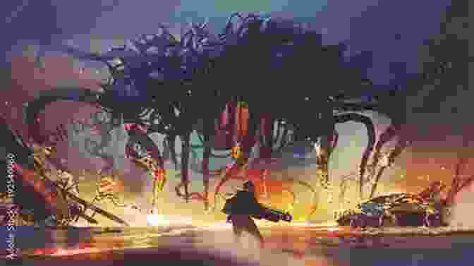 An Action Scene From The Book With Characters Fighting Against A Giant Mechanical Creature The Bronzed Beasts (The Gilded Wolves 3)