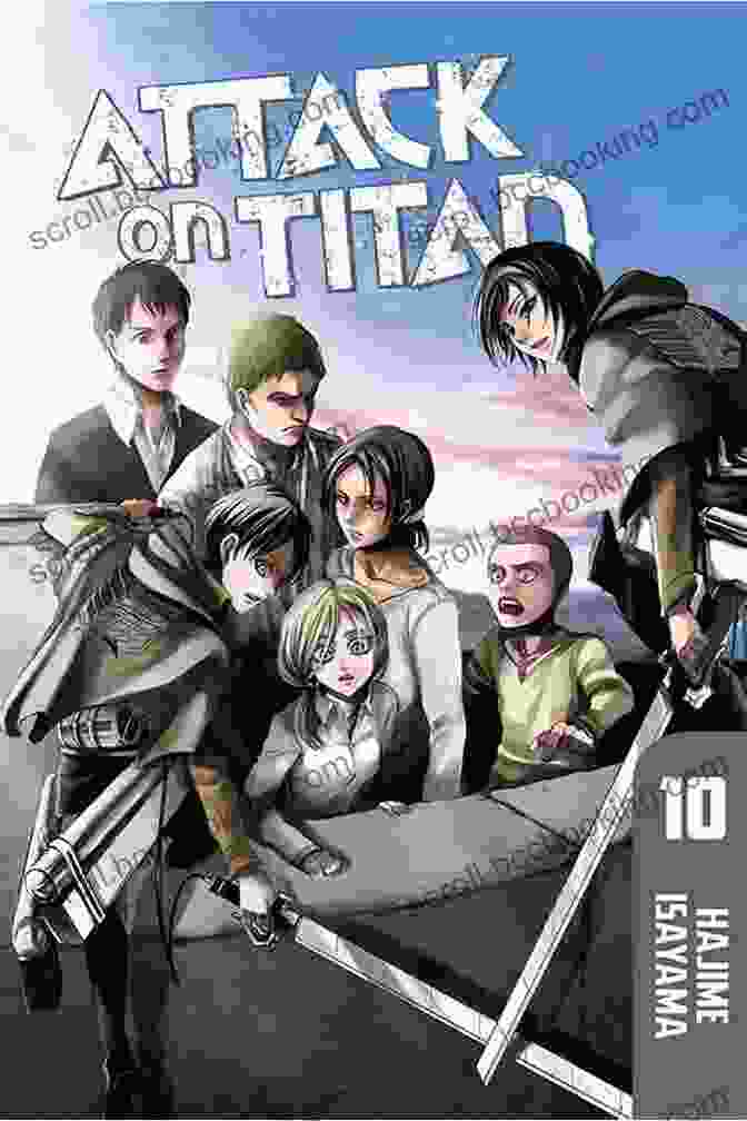 Attack On Titan Manga Volume Cover Featuring Eren Jaeger, Mikasa Ackerman, And Armin Arlert Standing In Front Of A Colossal Titan Attack On Titan Vol 9 Hajime Isayama