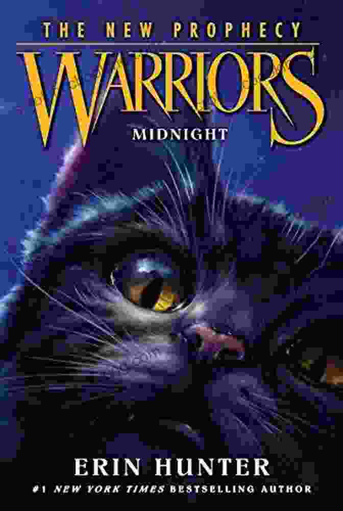 Warriors The New Prophecy Midnight Book Cover, Featuring Three Feline Warriors Against A Starry Sky Background Warriors: The New Prophecy #1: Midnight